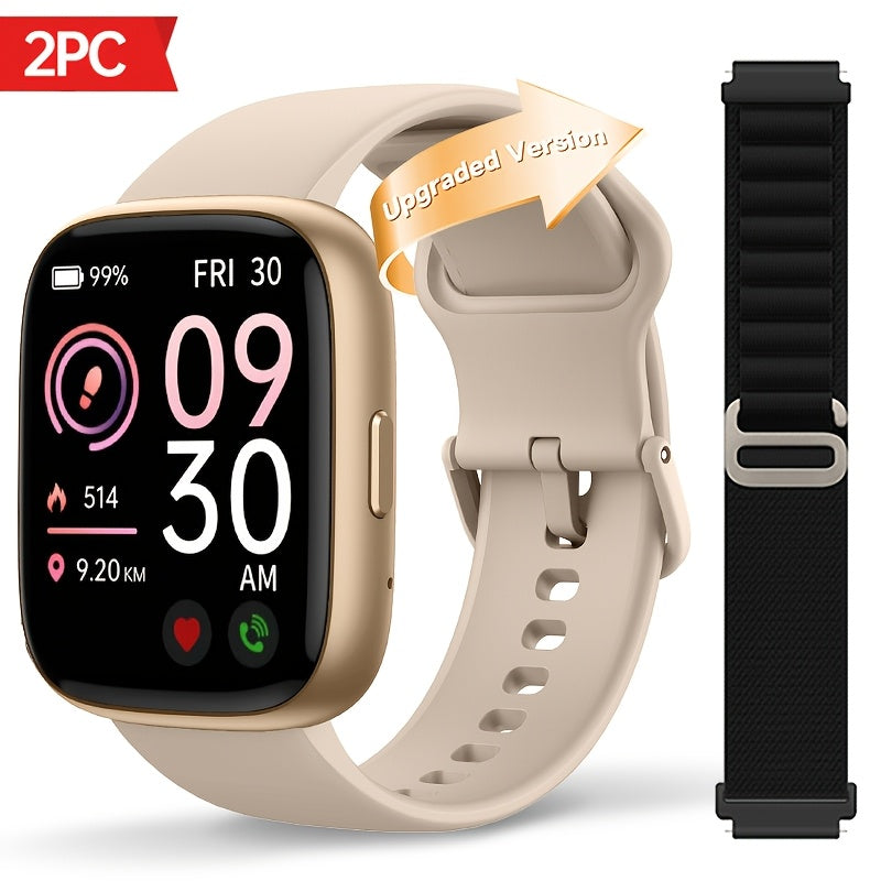 Alexa Built-in Waterproof Smartwatch 1.83" HD – Wireless Calling, 100+ Sport Modes, Heart Rate SpO2 Sleep Tracker, Optional Woven Strap – Unisex Black Green Purple Pink Gold White iPhone & Android