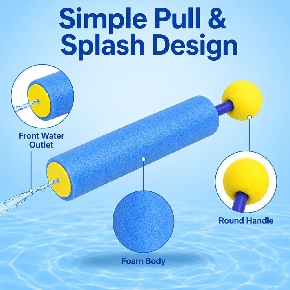 Squirt Water Gun Bulk Pack for Kids, Foam Shaft Soaker Blasters in 6, 12 or 18 Count