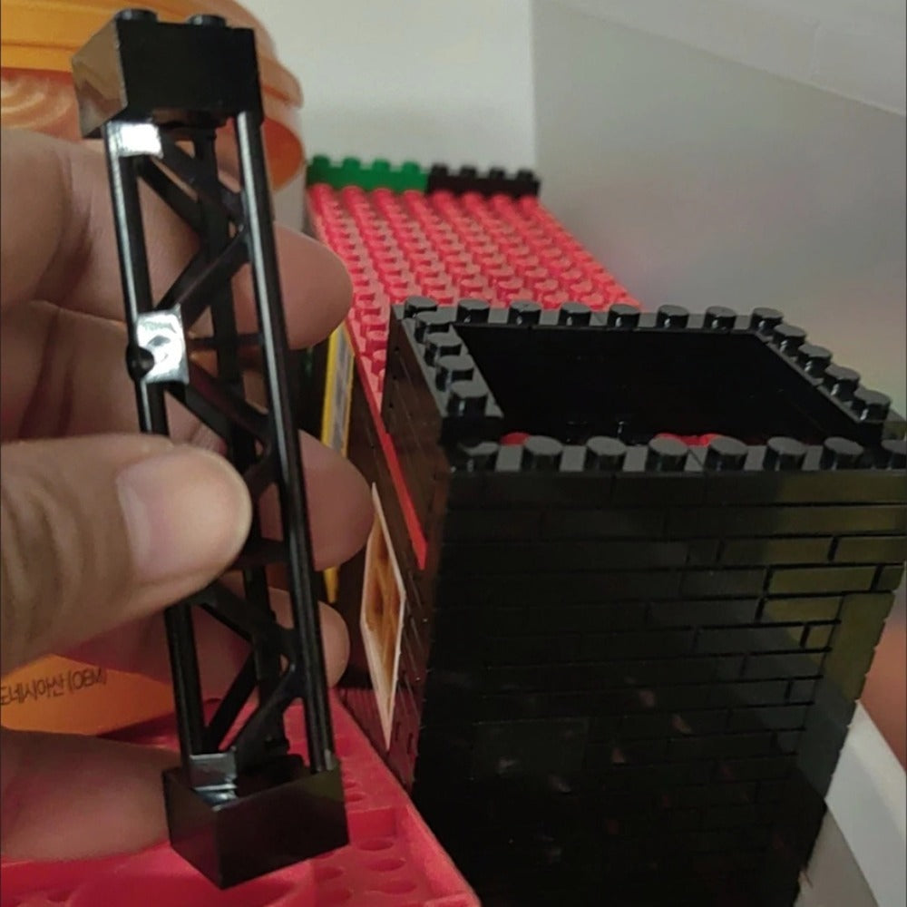 2x2x10 Pillar Support Bricks, 20pcs Black Column Rod Blocks for MOC Builds