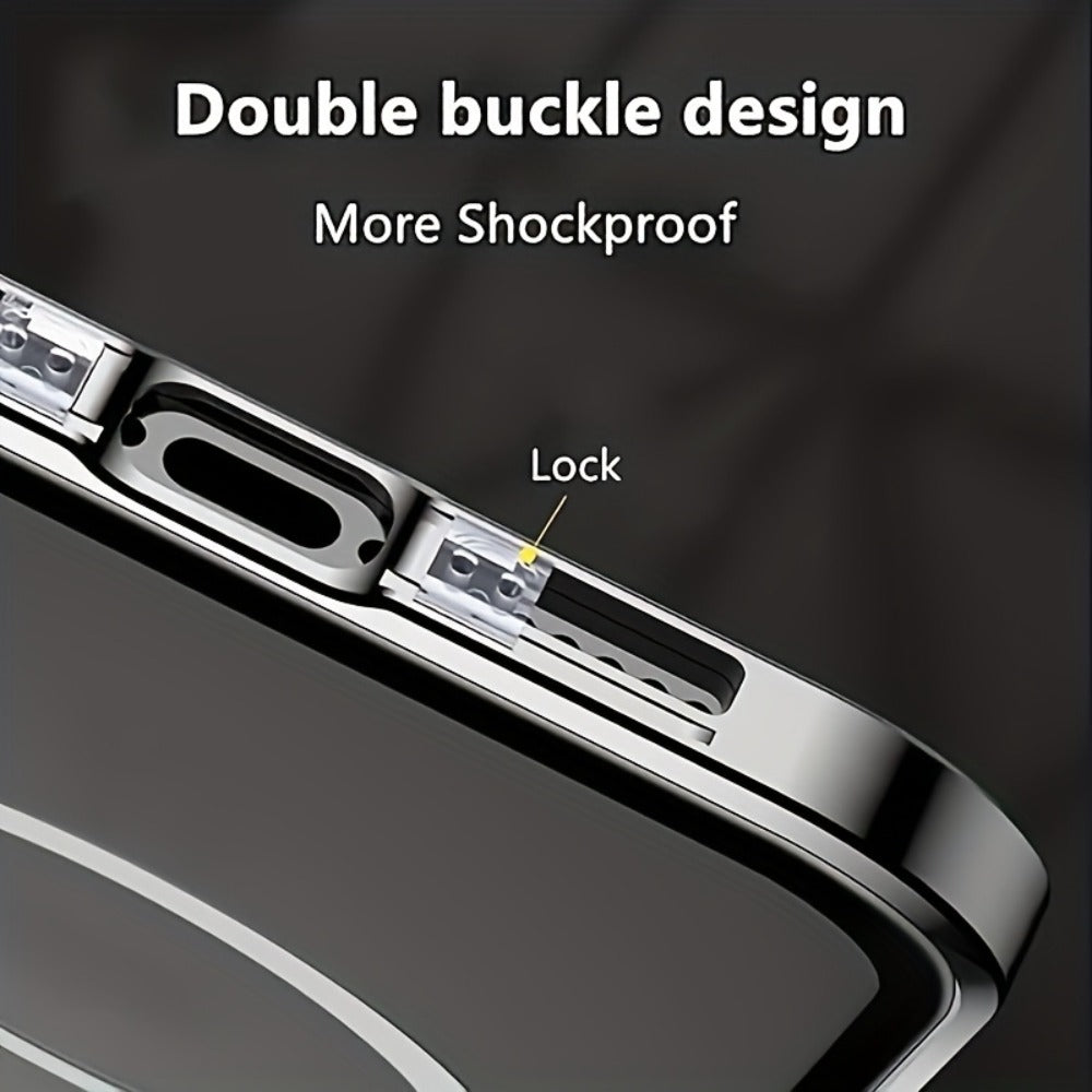 Privacy Screen iPhone Case Anti-Spy Dual-Mode Aerospace Metal Frame MagSafe Magnetic Shockproof Full Body Protection for iPhone 16 15 14 13 12 Pro Max Series – Business Travel Professional