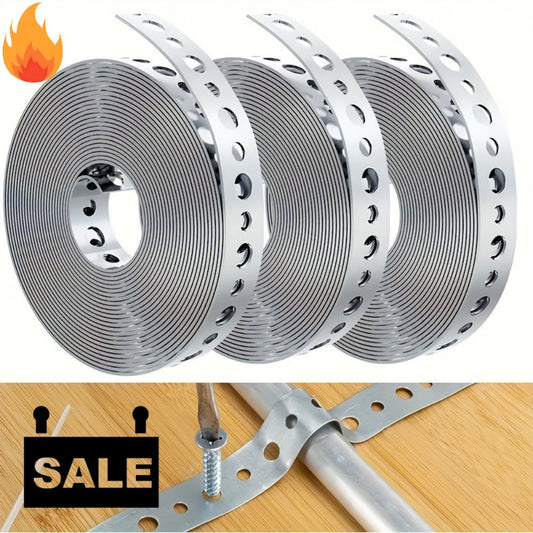 Galvanized Steel Pipe Support Bar with Pre-Drilled Holes, 5m, 10m or 15m
