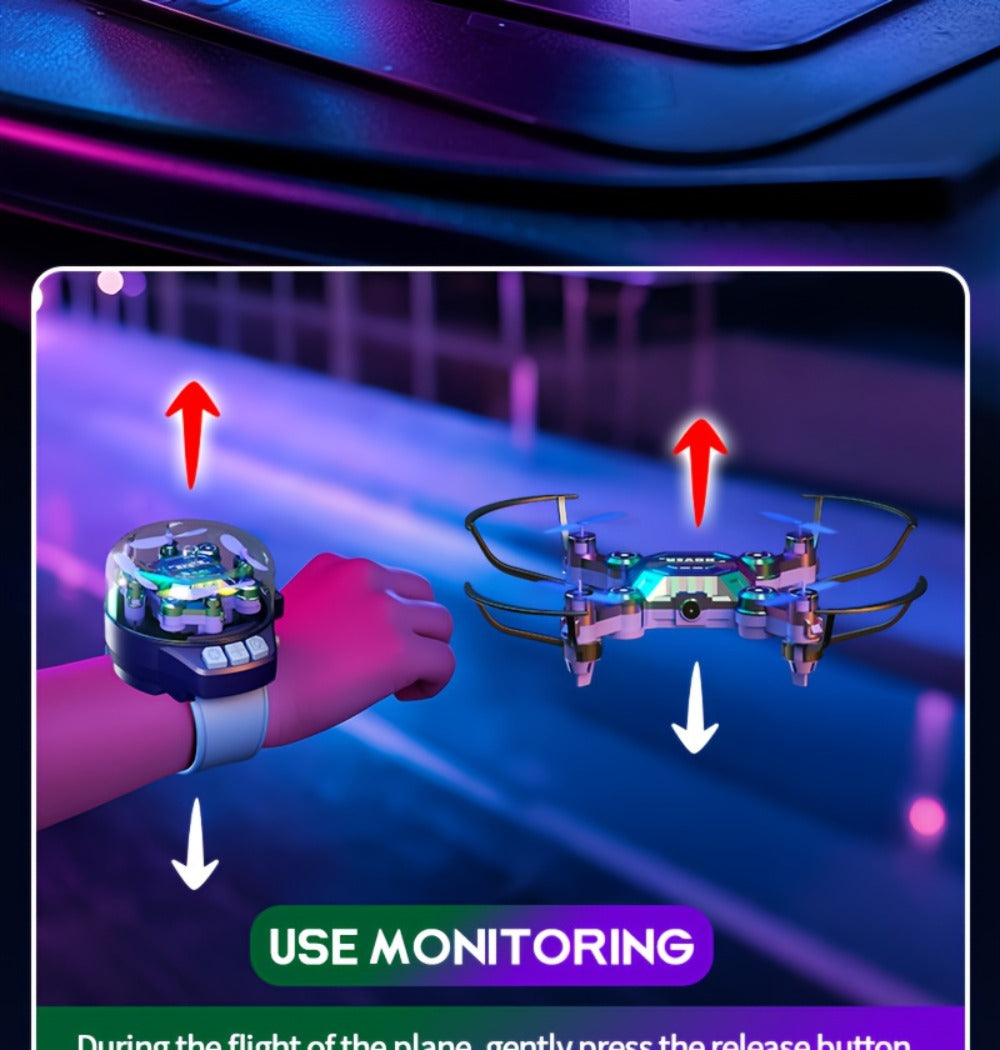 Watch Case Mini Drone for Kids with 2 Rechargeable Batteries – RC Quadcopter Stable Hover Indoor Outdoor Beginner Flying Toy Gift for Boys Girls Birthday Christmas Halloween Blue Green Black