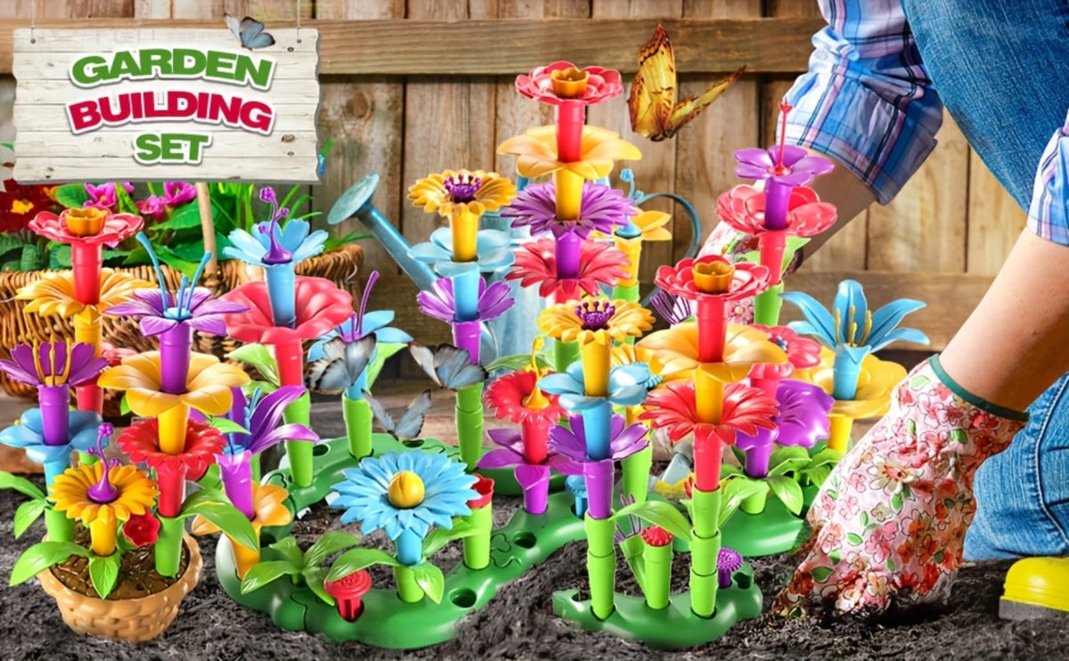 Flower Garden Building Toy Set, 235 Pieces, Floral Brick Construction Play for Kids Ages 3+