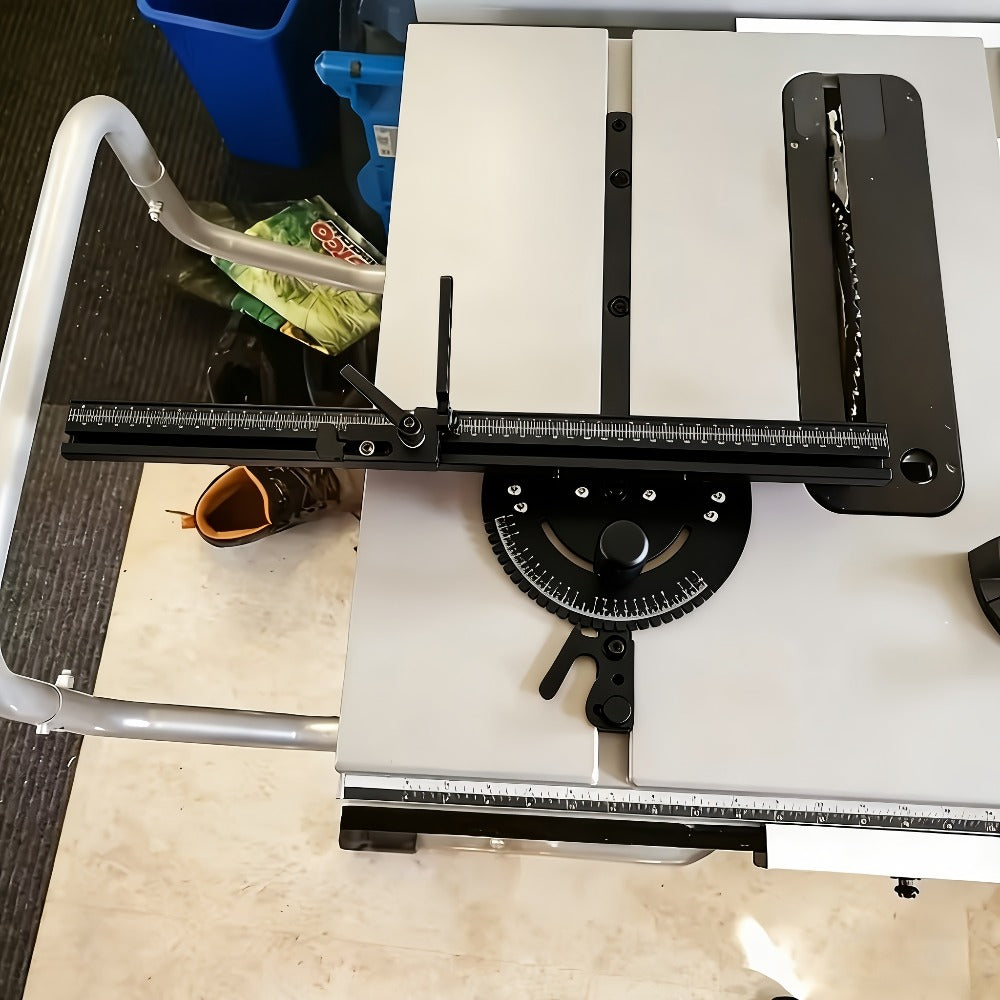 400mm Woodworking Angle Gauge with Adjustable Fence & Guide Rail – Precision Miter Measuring Tool Compatible with 30mm & 45mm T-Track for Table Saw Router