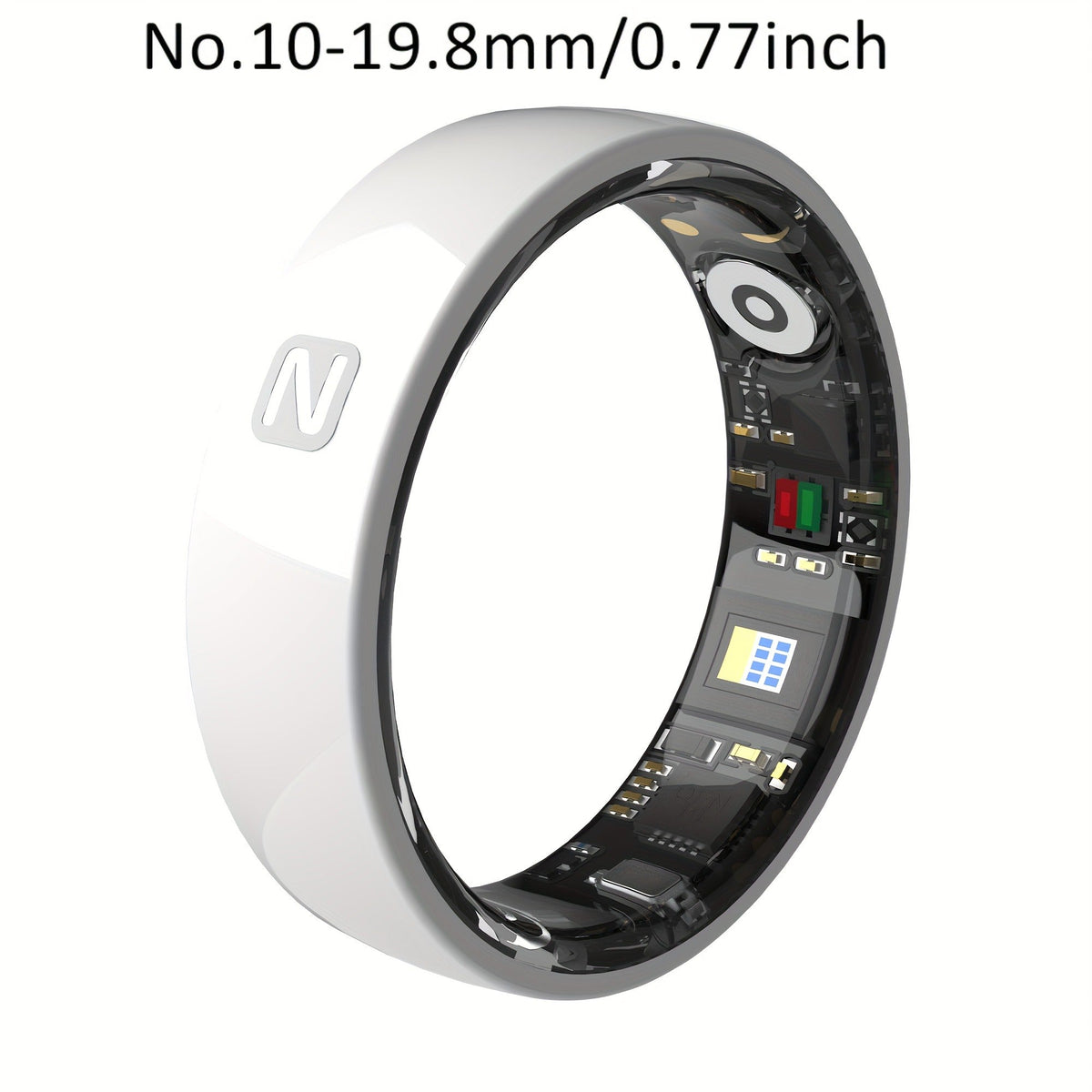 Fitness Tracker Smart Ring – IP68 Waterproof, Sleep & Step Monitor, Crystal Charging Case, Stainless Steel | Men & Women Sizes 7–13