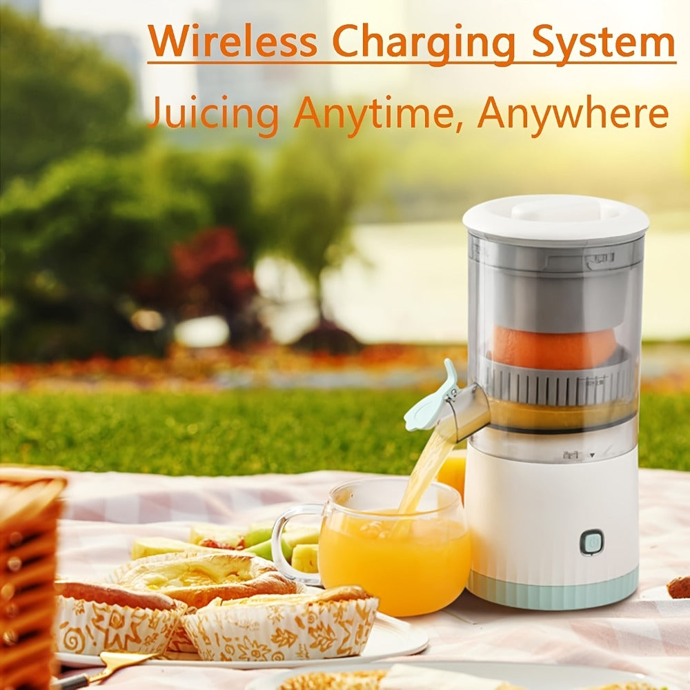 Portable USB Electric Citrus Juicer Press for Oranges Lemons Grapefruit Kiwi Removable Base Pulp Separation Fruit Juice Extractor for Travel Kitchen Green