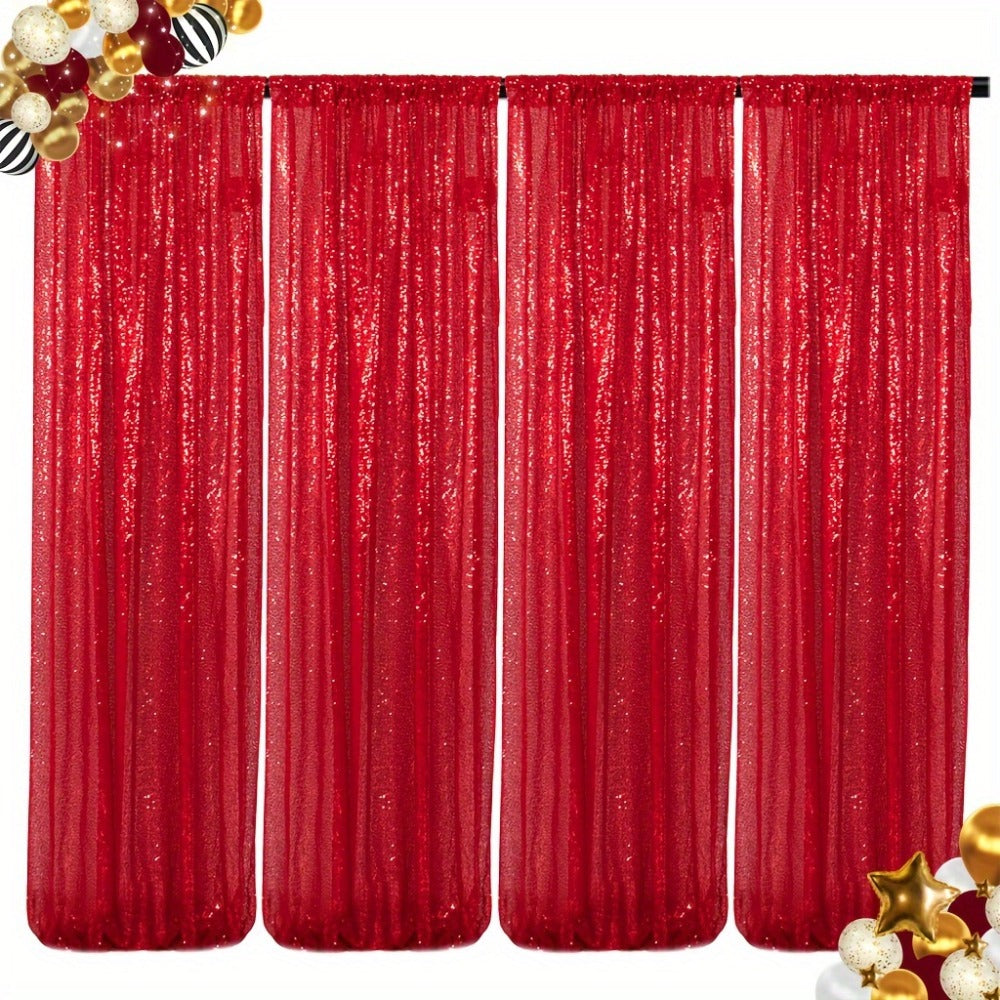 Sequin Backdrop Curtains 2FTx8FT Glitter Photography Background Panels for Party Wedding Birthday Stage Decoration Gold Yellow Shimmer Curtain Set 4 6 10 Panels Available