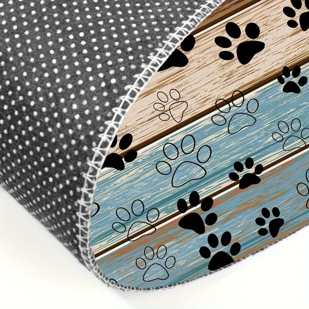 Cat Paw Print Door Mat Non-Slip Washable – Indoor Outdoor Welcome Mat Quick-Dry Anti-Slip Rug for Living Room, Bedroom, Bathroom, Kitchen, Entryway – Multiple Sizes