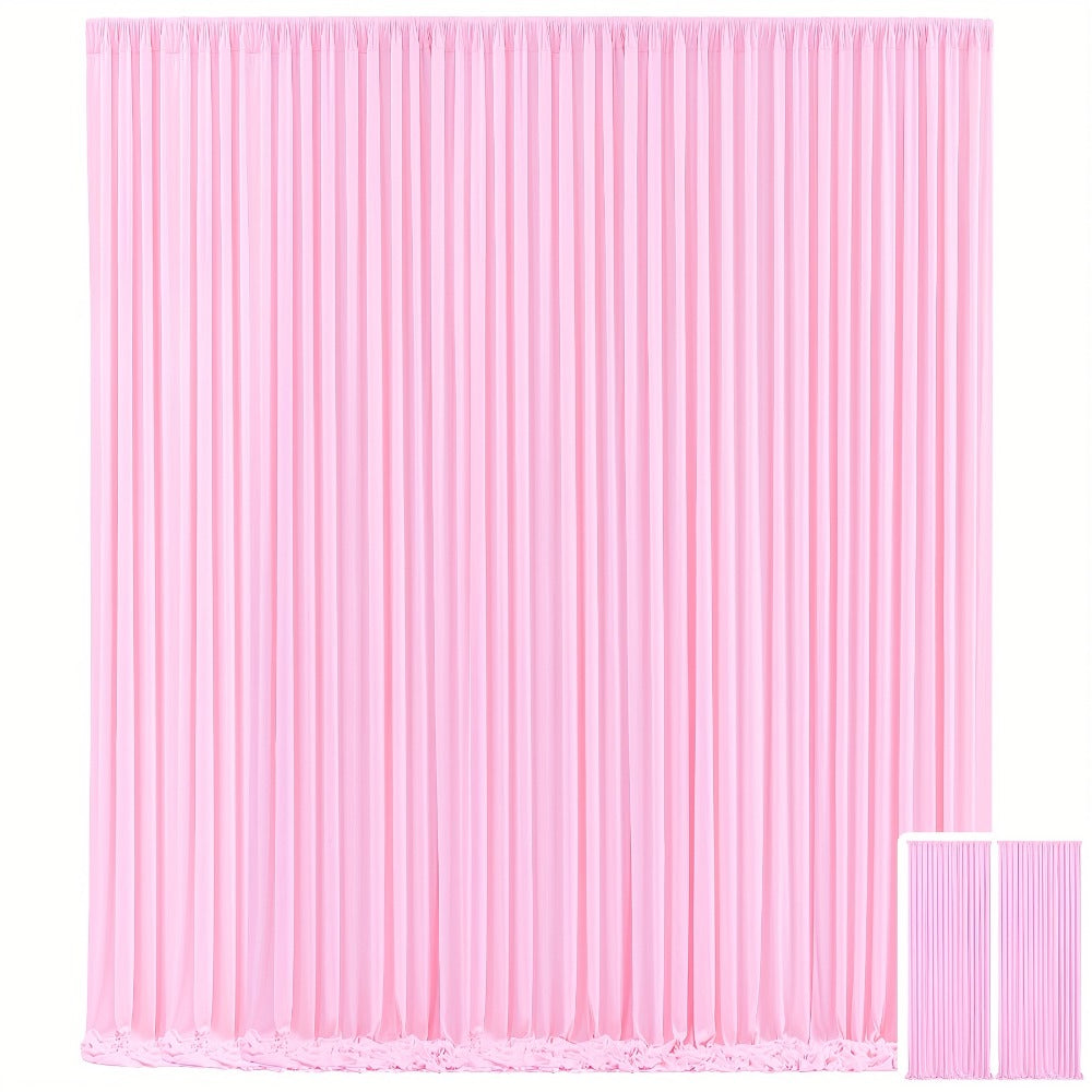 Party Backdrop Curtains 2-Pack 59x85 Inch – Soft Non-Transparent Wrinkle-Free Fabric with Pole Pocket for Wedding, Birthday, Christening, Bridal Shower, Christmas & Holiday Decoration