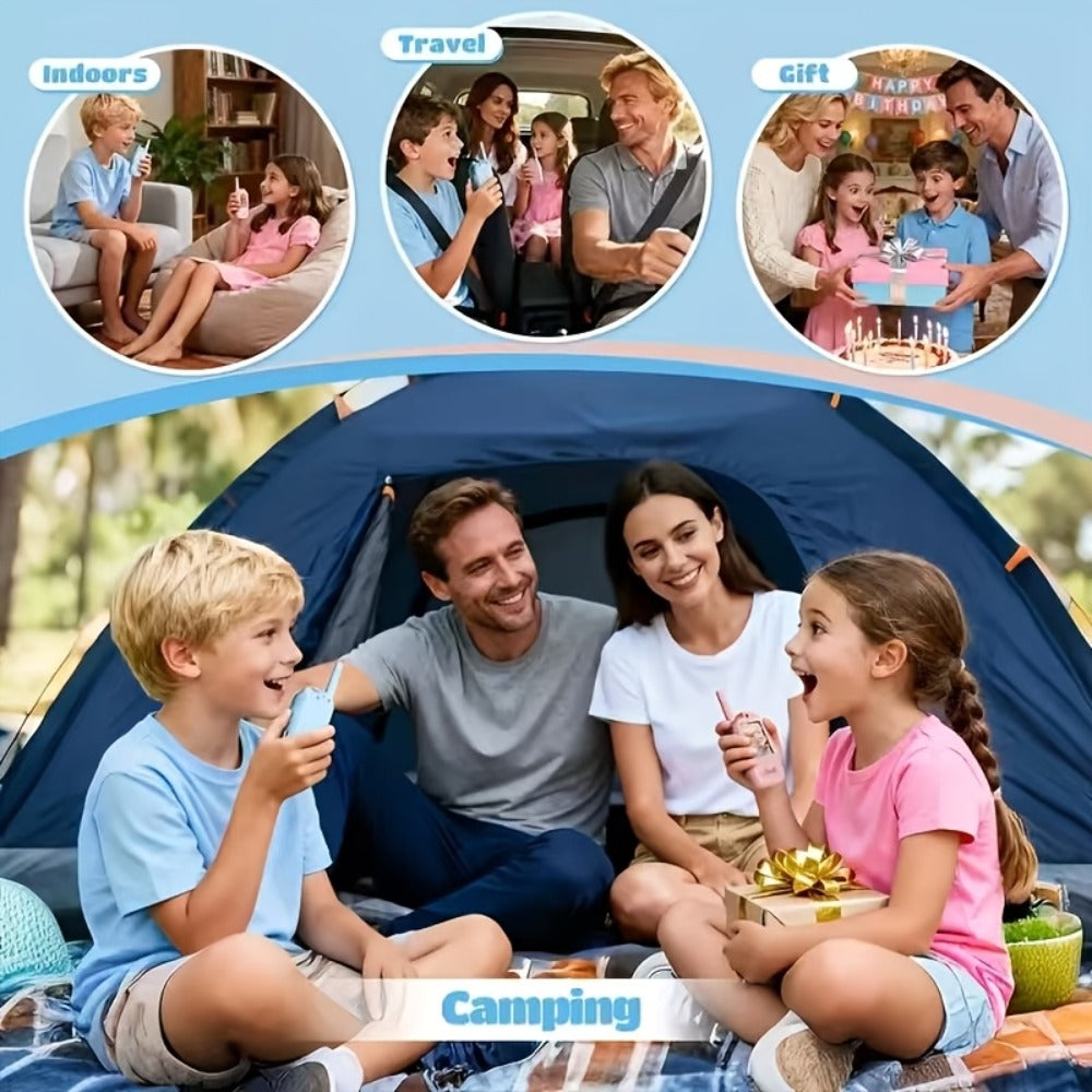 Kids Video Walkie Talkies, Blue and Pink 2-Pack with Voice Changer and Camera