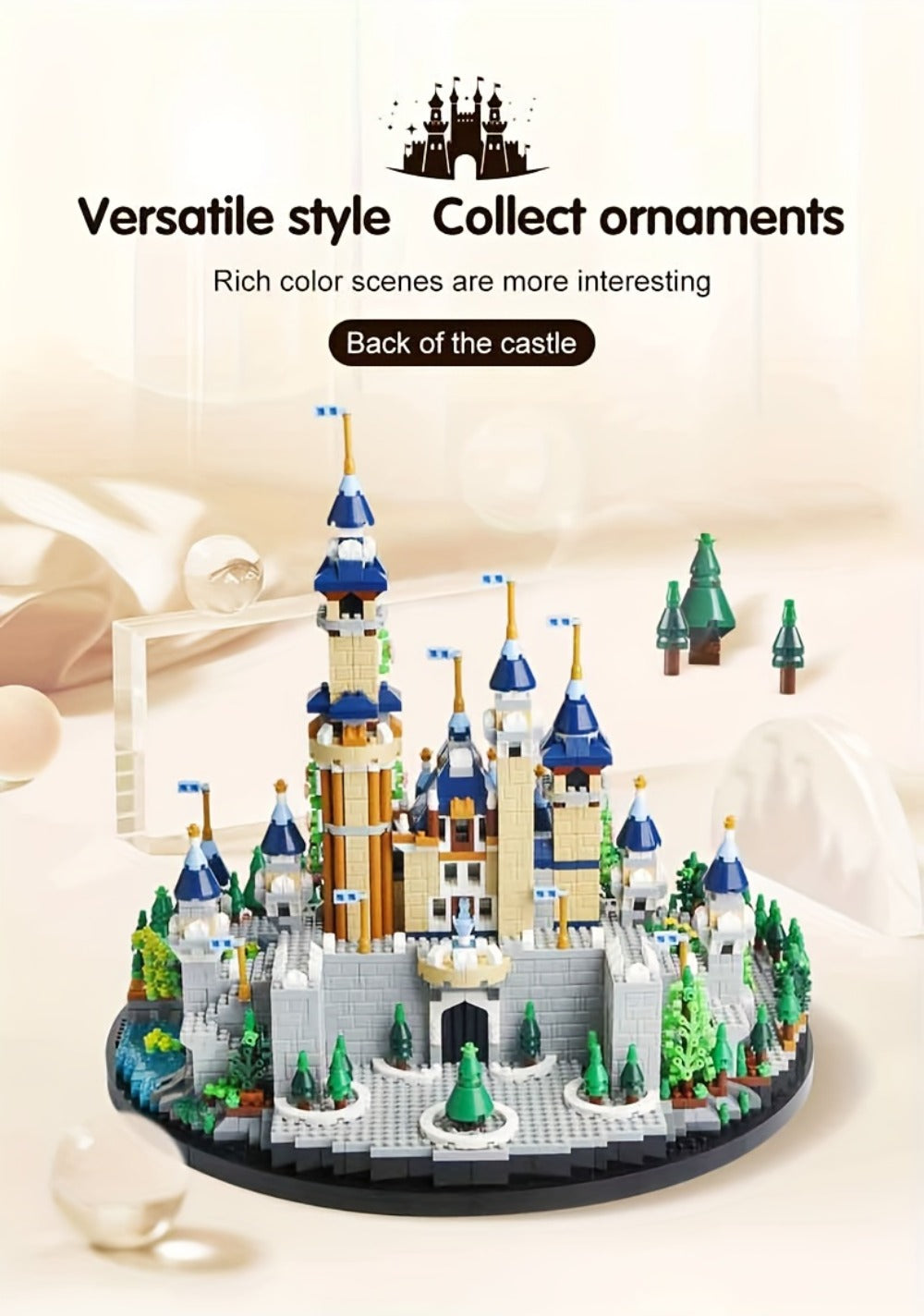 Princess Castle Building Blocks 3600 Pcs, Fairytale Palace Micro Brick Kit for Ages 8+