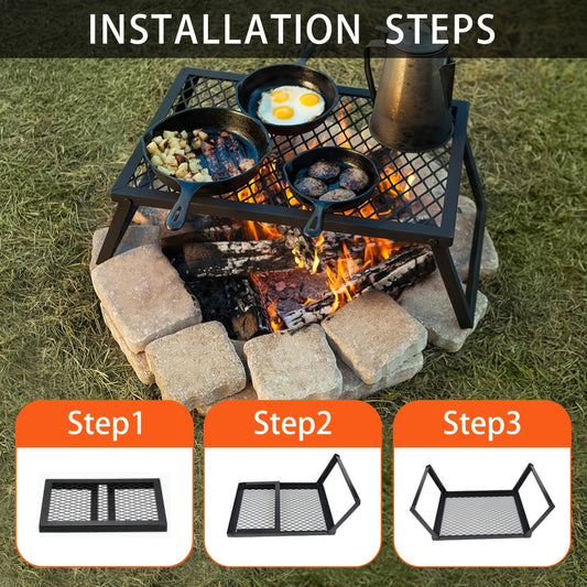 Portable Camping Bonfire Grill, Iron Barbecue Rack with Multiple Model Options