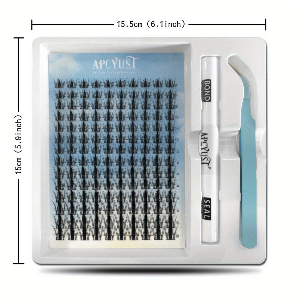 Spiky Wet-Look Fairy Lash Clusters Kit — Manga Anime C Curl Individual Spike Eyelash Extensions 8mm-18mm Mixed Length, Wispy Volume DIY False Lashes for Fantasy Glam & Editorial Looks