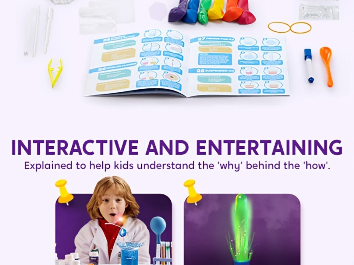 STEM Science Kit for Kids 50+ Experiments — Crystal Tree Growing Kit, Lava Lamp, Volcano Chemistry Set, Educational Science Toy Gift for Boys Girls Ages 6-12, Birthday Christmas Homeschool