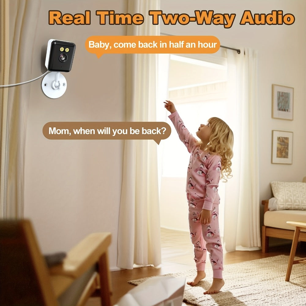 AI-Powered 3MP Indoor Security Camera 2-Pack, Humanoid Detection, Alexa Compatible, Full-Color Night Vision, Two-Way Audio, Smart Motion Alerts, 2.4G WiFi – Home Baby Pet Video Monitoring