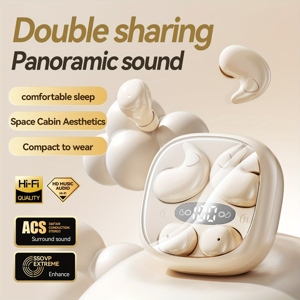 Sleep Earbuds Invisible 2-in-1 Set, Ultra-Thin Wireless Mini Headphones for Side Sleepers & Small Ears, Noise Reduction Lightweight Concealed Design, Long Battery Life for Nighttime Listening Work Relaxation