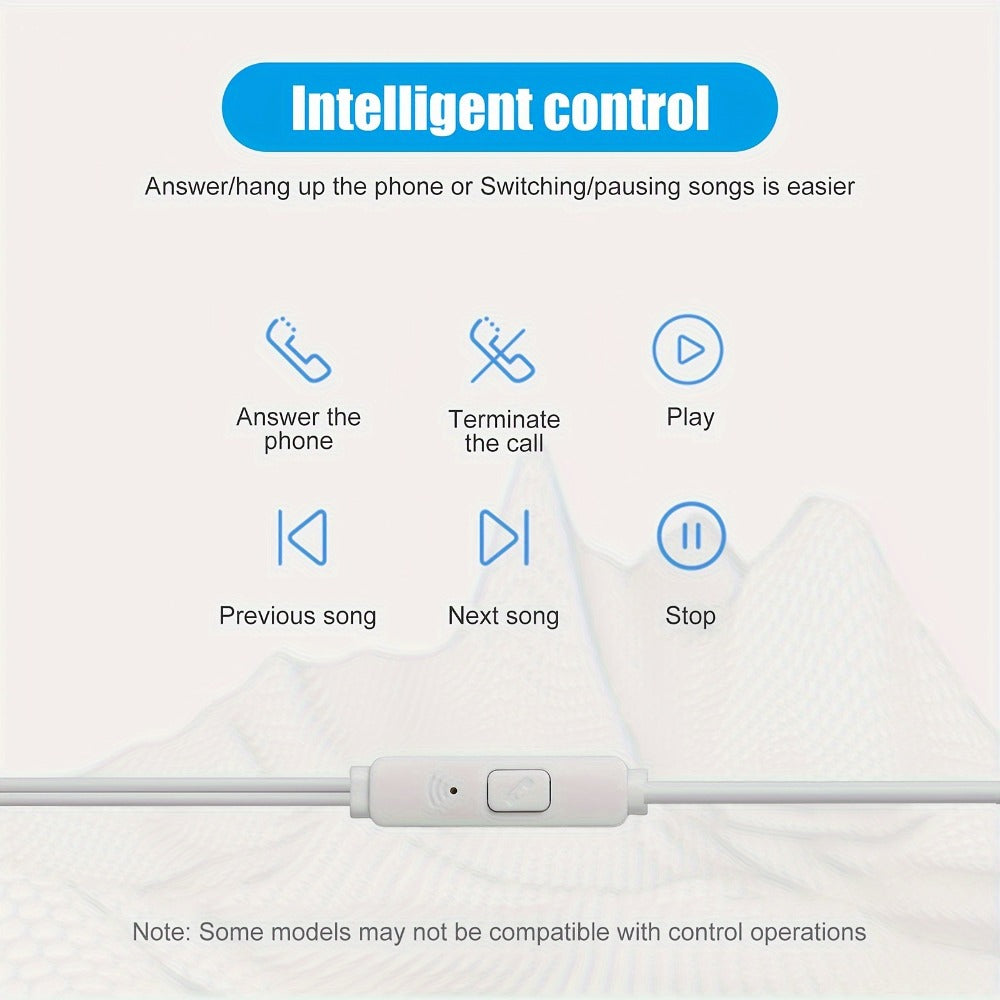 10 Pack Wired Earphones 3.5mm Bulk In-Ear Headphones Built-in Mic Volume Control Universal Compatible Samsung Huawei Xiaomi Android School Classroom Office Wholesale White