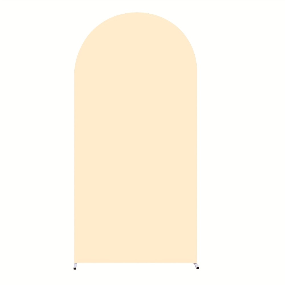 Wedding Arch Cover 6ft Polyester Fitted Round Top Backdrop Cover, Wrinkle-Free Machine Washable, for Wedding Ceremony Birthday Party Gender Reveal Banquet Decoration, 9 Colors Available