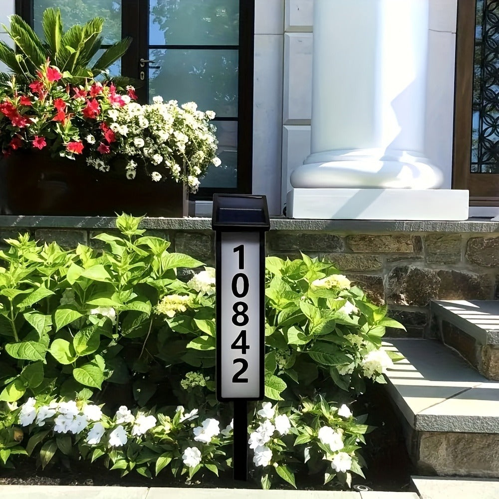 Solar House Number Light LED – DIY Address Sign with 38 LEDs, Switchable Warm & Cool White, IP44 Weatherproof, 270° Solar Panel, Auto On/Off for Home, Yard, Farm & Garden