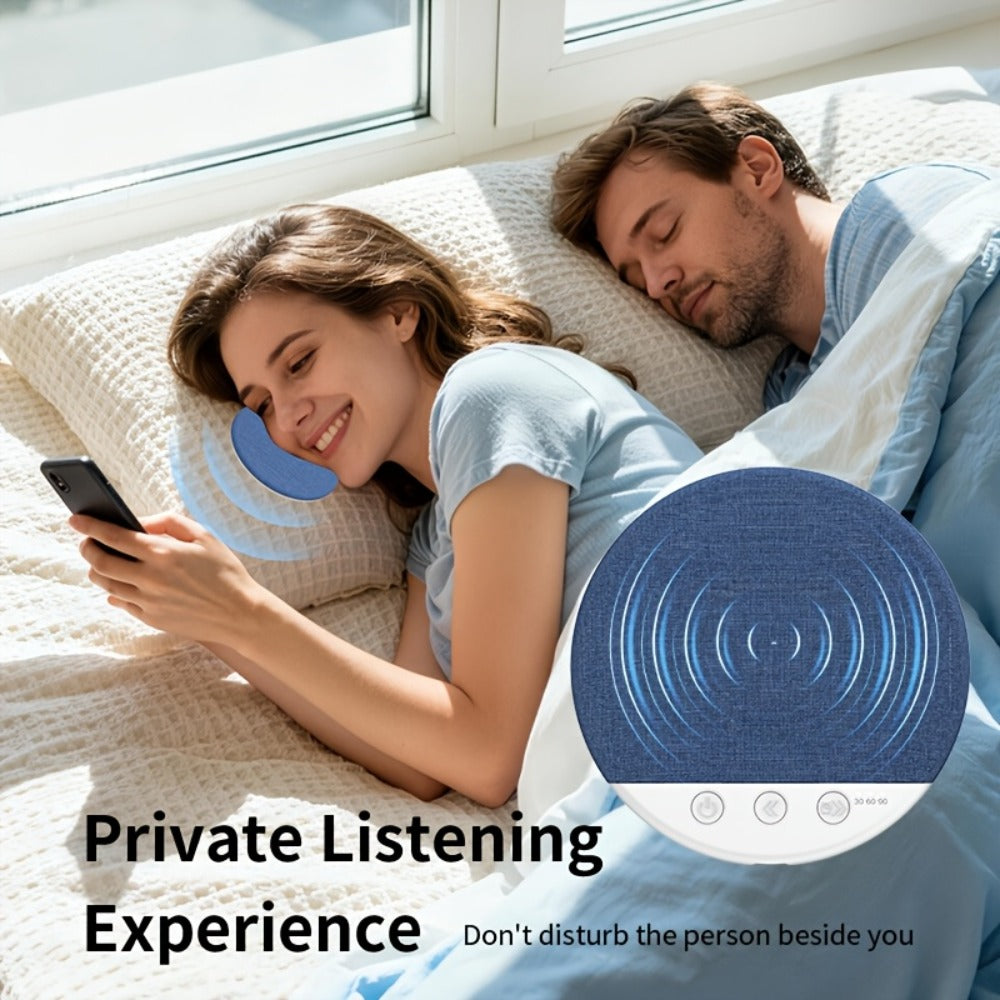 Sleep Pillow Speaker Wireless White Noise Machine with Rain Ocean Sounds, 2-Pack Lightweight 49g Sleep Headphones, 7-Day Battery Life, Auto Shut-Off Timer for Better Sleep