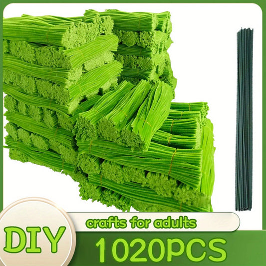 Chenille Stem Pipe Cleaners, 1,020 Pieces, 20 Colors & Patterned Rods