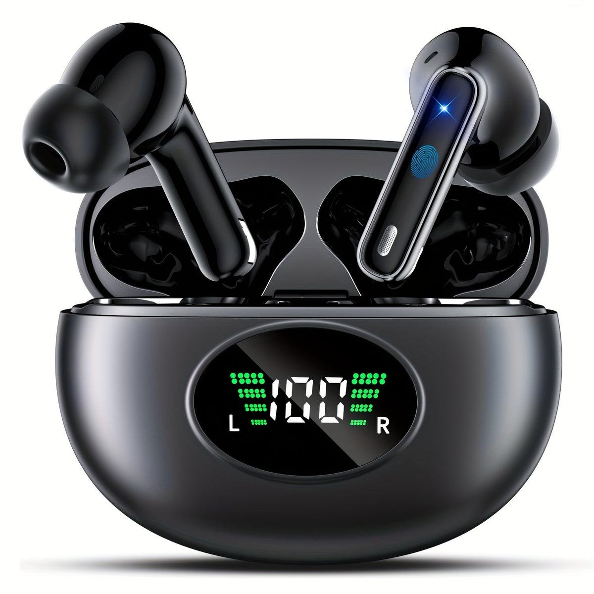 40H TWS Earbuds Bluetooth 5.4 LED Power Display Charging Case Deep Bass Noise Cancelling Mic True Wireless In-Ear Earphones Long Playtime
