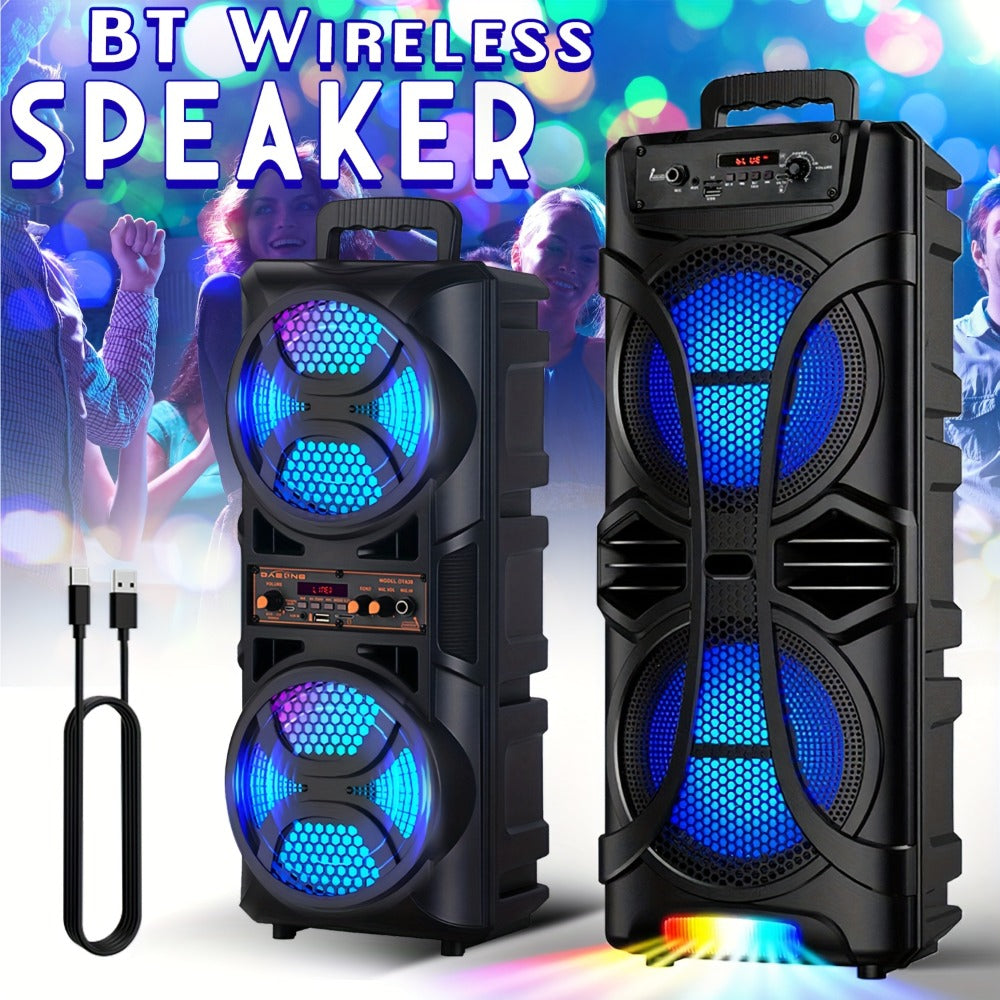PA Speaker Karaoke Machine 3000W with Dual 6.5" Woofers – Bluetooth Wireless, FM Radio, Party Lights, Wired Microphone Included, Portable Boombox for Parties, Events & Outdoor Use