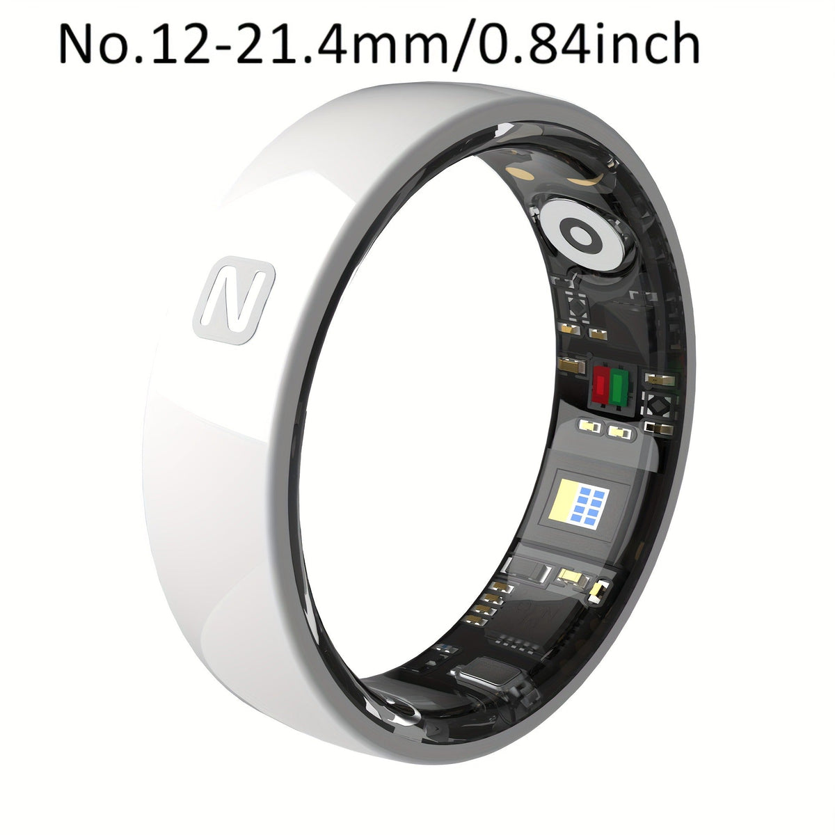 Fitness Tracker Smart Ring – IP68 Waterproof, Sleep & Step Monitor, Crystal Charging Case, Stainless Steel | Men & Women Sizes 7–13
