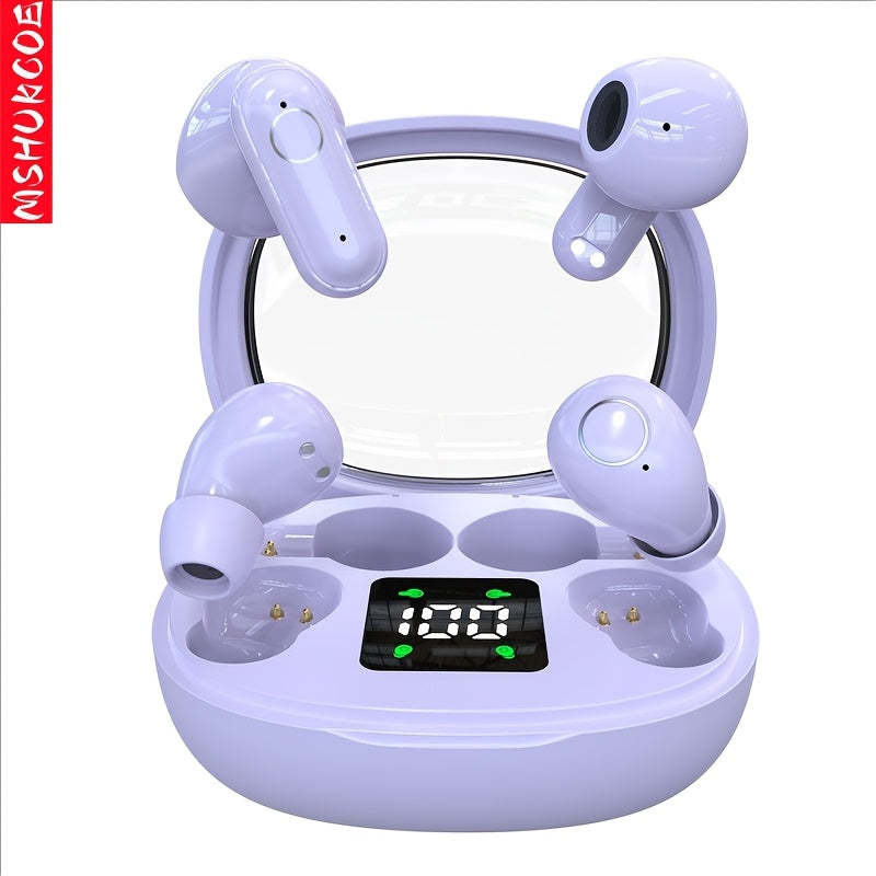 Sleep Mini Earbuds 2 Pairs Wireless Bluetooth In-Ear Headphones Long Battery Life HD Calling 3 Colors Sport Use Single Compartment Case All Seasons