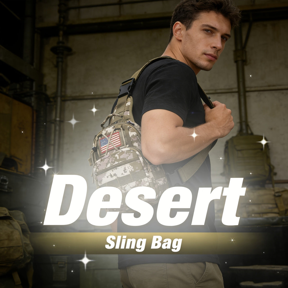 Tactical Sling Backpack Lightweight Military Shoulder Bag – Cycling, Sports, Travel & Daily Use, Zipper Closure, Available in Green, Black, Khaki, Desert, Grey & Jungle Camo