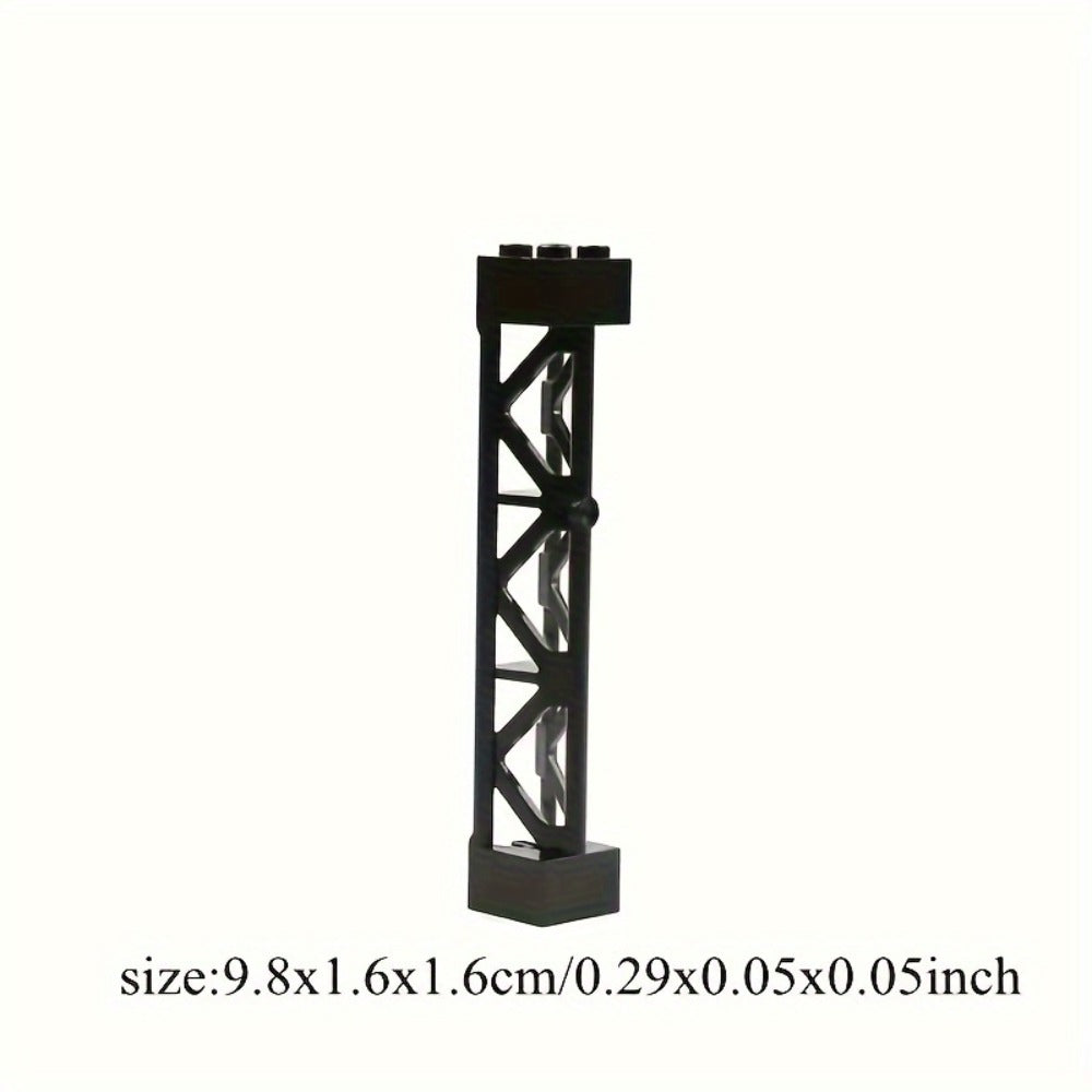 2x2x10 Pillar Support Bricks, 20pcs Black Column Rod Blocks for MOC Builds