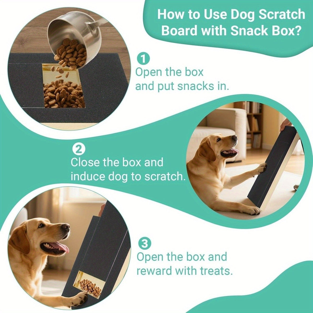 Dog Scratch Pad for Nails – Adjustable 3-Angle (45–65°) Foldable Nail File Scratch Board, Includes 2 Sandpaper Sheets, Nail Clipper Alternative for Dogs, with or without Bracket