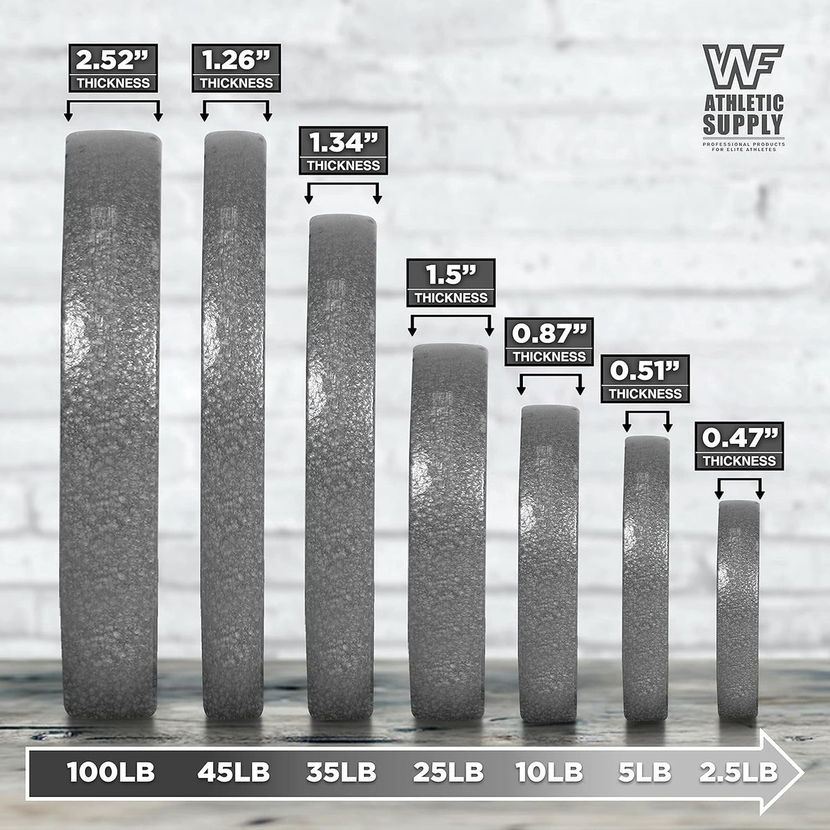 Cast Iron Weight Plates 2-Inch Standard Barbell Plates Solid Iron Gym Weights for Strength Training Weightlifting Bodybuilding Powerlifting Home Gym Multiple Sizes 2.5LB to 100LB