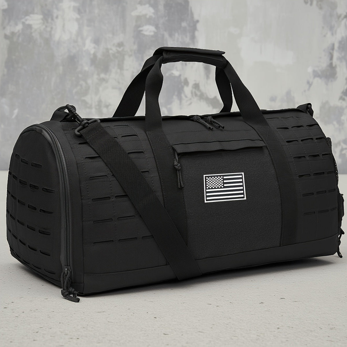 Tactical Duffle Bag 40L for Men Heavy Duty Gym Bag with Shoe Compartment Laptop Pocket Waterproof Sport Travel Bag Weekender Overnight Bag for Gym Fitness Basketball Football Office Commute Khaki Black Green
