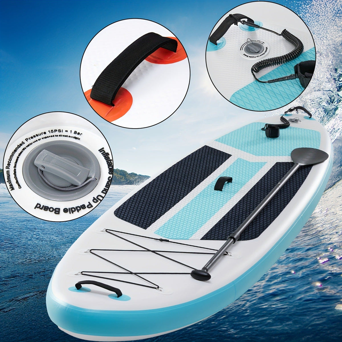 Inflatable Stand Up Paddle Board 10'6" x 32" – Non-Slip Deck iSUP with Premium Accessories | Stable & Durable Paddle Board for Fishing, Rowing, Seaside Travel & Outdoor Enthusiasts