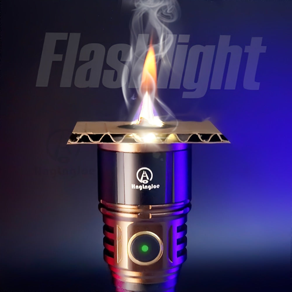 High Lumen Flashlight 4500LM, Aluminum Alloy LED Torch with Fresnel Lens Adjustable Beam, USB-C Rechargeable 21700 3000mAh Battery, Long Runtime, for Camping Fishing Night Riding Outdoor Survival