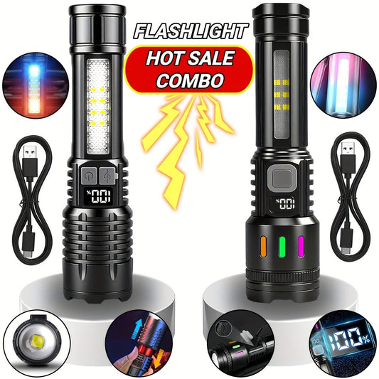 LED Lighting 2-Pack Options: Tactical Flashlights or Multi-LED Solar Lights
