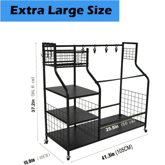 Golf Bag Storage Rack for 2 Bags with Club Holder, Optional Side Pocket