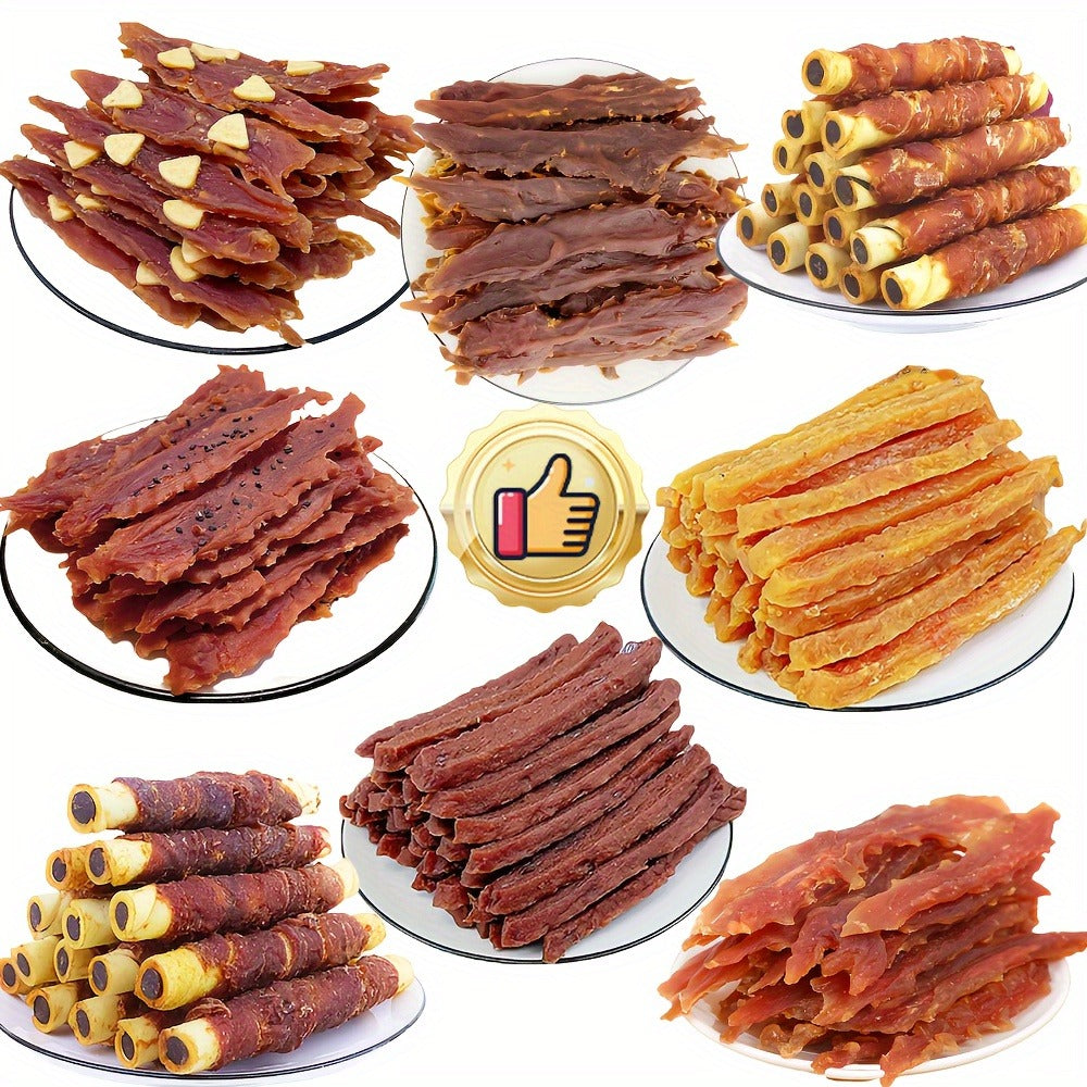 Sesame Duck Jerky Dog Treats 400g Mixed Flavor – Cheese Duck, Chicken Jerky & Sandwich Sticks, High Protein Low Fat, Long Lasting Digestible Chews, Training Treats for All Dog Sizes