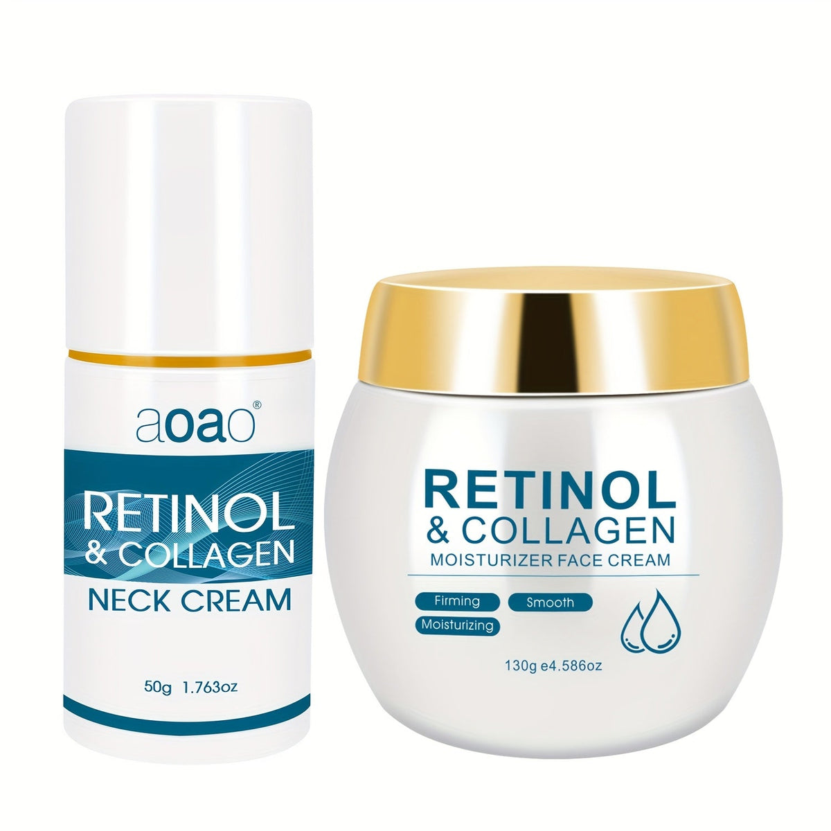 Retinol & Collagen Moisturizer Face Cream with Hyaluronic Acid & Vitamin E, Hydrating Firming Anti-Aging Day & Night Cream for All Skin Types, Hypoallergenic Neck & Face Moisturizer – 130g
