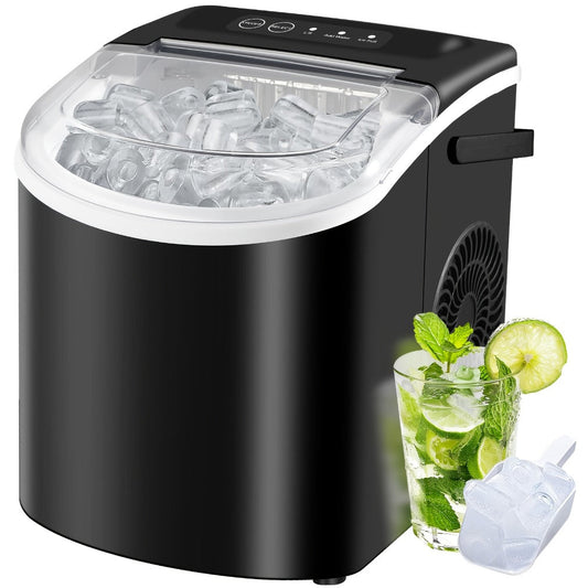 Countertop Bullet Ice Maker with Basket and Scoop, 26 lbs/Day, 5 Color Options