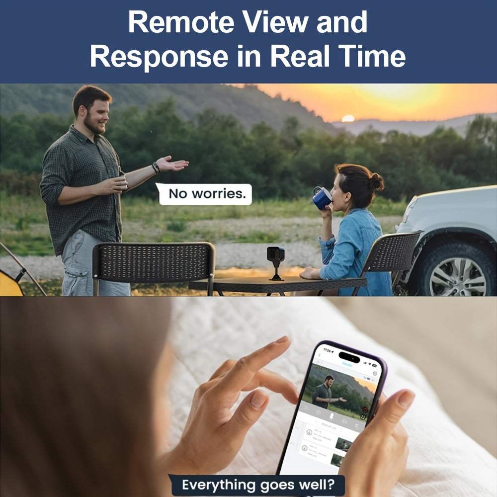 4G LTE Security Camera 4K Wireless No WiFi Needed – Infrared Night Vision, Rechargeable Battery, PIR Human Detection, Two-Way Audio, No Power Plug Required, Works Anywhere with Cell Signal
