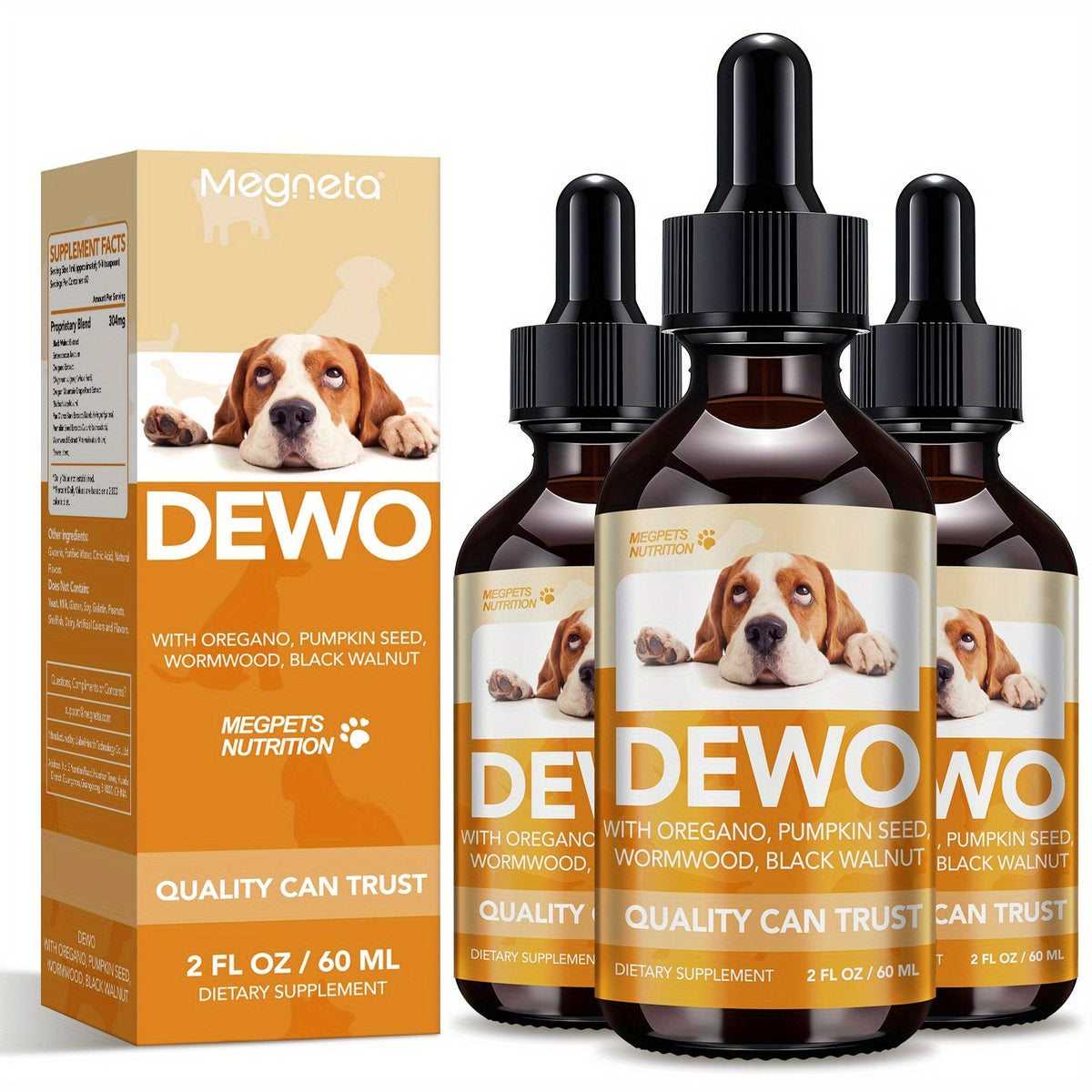 Pet Intestinal Cleanse Drops – Natural Herbal Supplement for Dogs & Cats with Wormwood & Black Walnut, Gut Health & Flora Balance Support, 2 fl oz