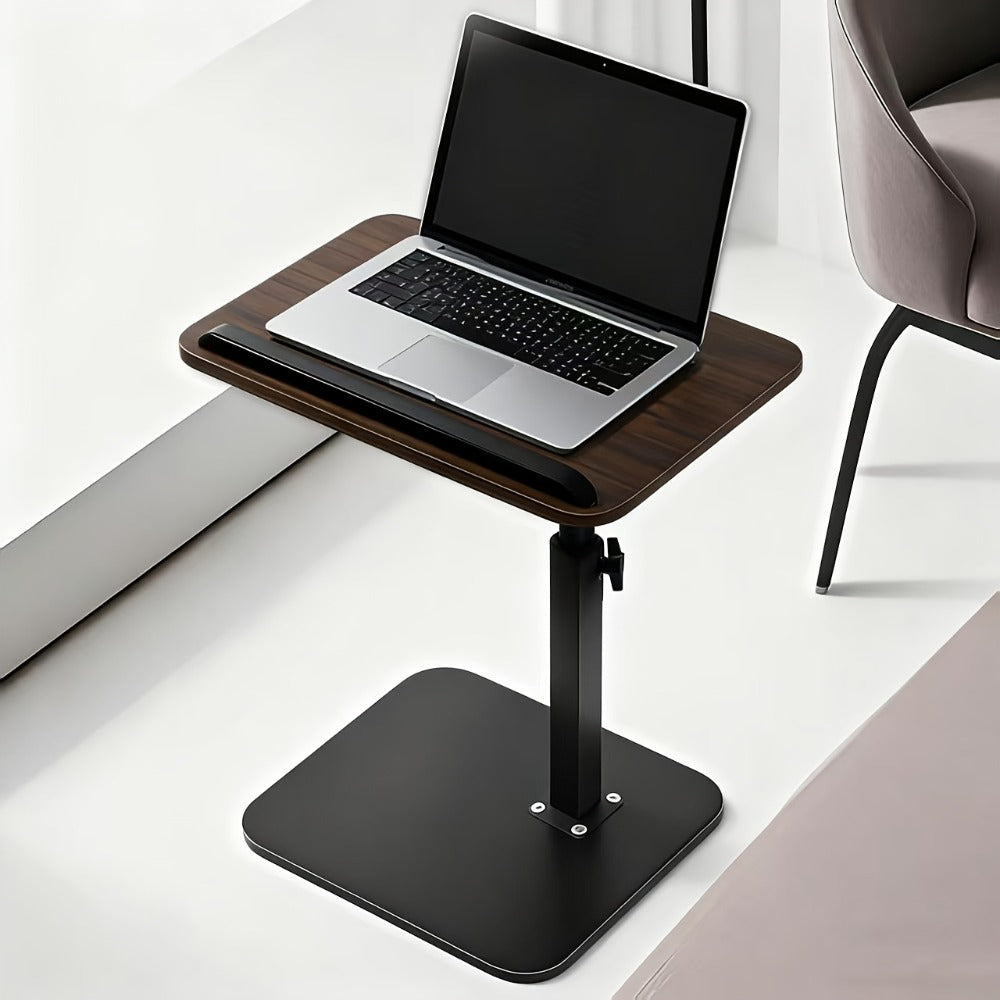 Laptop Stand Desk for Bed Rotatable 360° Angle Adjustable Foldable Sofa Couch Tray Table with Support Rod for Working Reading Movie Watching Home Office WFH Black Walnut