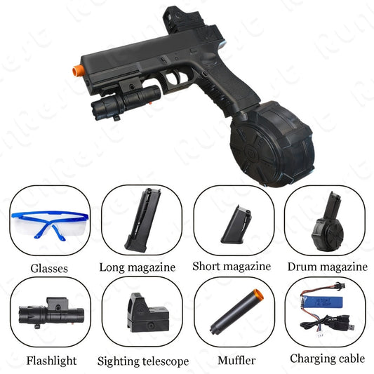 Electric Gel Blaster with Automatic Firing and Rechargeable Power for Team Play