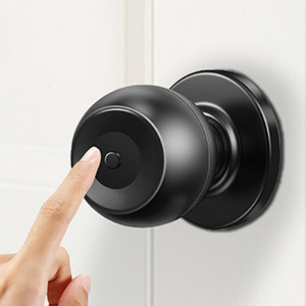 Biometric Handle Lock 5-in-1 Keyless Entry with Fingerprint, App, IC Card, Password & Backup Key – Silent Mode, Anti-Peep Keypad, Electronic Smart Door Handle for Bedroom Apartment Interior Door