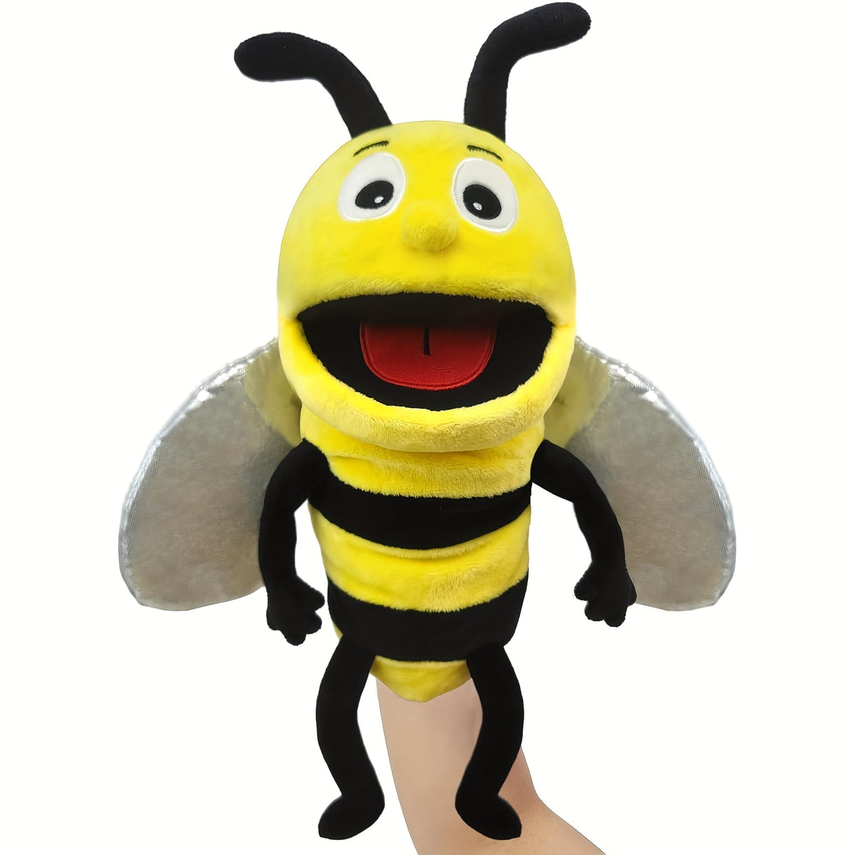 Insect Hand Puppet 13-Inch with Movable Mouth, Realistic Plush Bee Ladybug Dragonfly Butterfly Ant Caterpillar Puppet for Kids Storytelling Role Play Puppet Show, Birthday Holiday Gift
