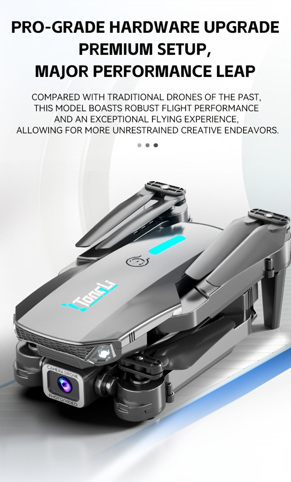 Foldable HD Camera Drone Free Storage Bag USB-C Charging 3D Flips Single or Dual Camera Built-in Screen Remote | Beginner Vlogging Aerial Photography Quadcopter Gift for Kids Teens Adults