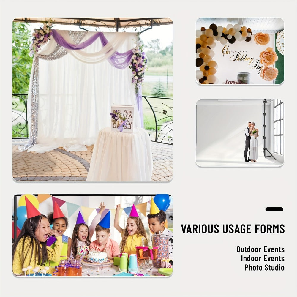 Multi-Size Adjustable Backdrop Stand Kit 10x10ft & 6.5x6.5ft – Heavy Duty Sturdy Background Support System for Photo Studio, Wedding, Party & Event Photography, Quick Setup Design