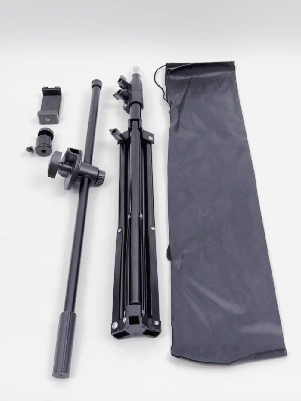 62 Inch Overhead Phone Tripod with Travel Bag – Adjustable Top-Down Bird Eye View Phone Holder & Desktop Stand for Cooking Tutorials, Drawing, Online Teaching, Live Streaming & Flat Lay Photography